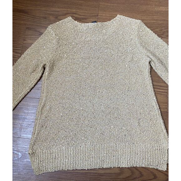 Brown Sequin Sweater Size S - Picture 3 of 6